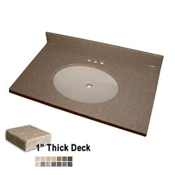 ADA Oval Bowl Vanity Sink Top, 1" Deck, Standard Granite Colors MAIN