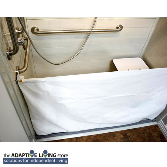 Caregiver Attendant Weighted Shower Curtain Bungee Style