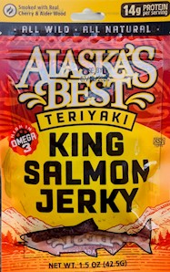 Wild Salmon Jerky 6 pack, 1.5 oz. Resealable Pouches THUMBNAIL