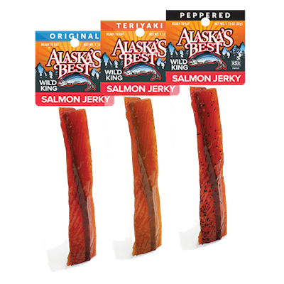 Wild Salmon Jerky 6 pack, 1 oz. Sticks LARGE