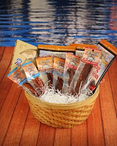 Basket of Wild Salmon Jerky Treats THUMBNAIL