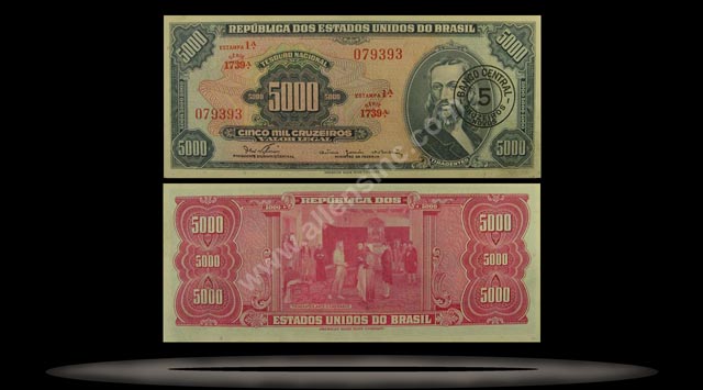 Brazil Banknote, 5 Cruzeiros Novos, ND (1966-67), P#188a MAIN