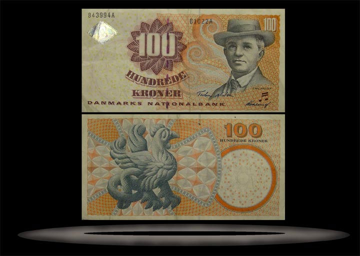 Denmark Banknote, 100 Kroner, (20)07, P#61g MAIN