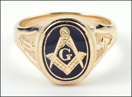 Masonic Blue Lodge Ring in 14K Yellow Gold