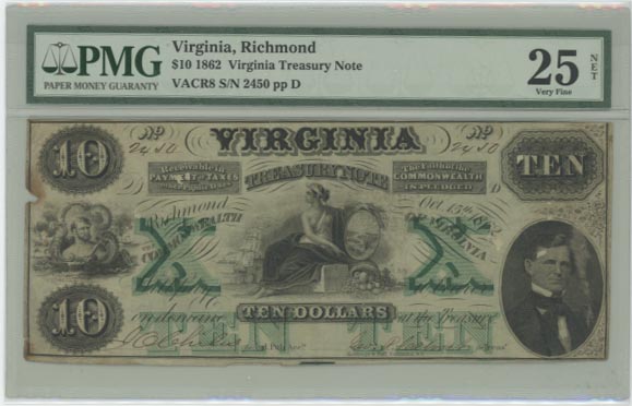 Virginia Treasury Note, Richmond, Virginia MAIN