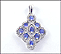 Sapphire Cluster Pendant in 10K White Gold THUMBNAIL