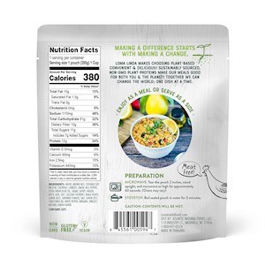 loma linda greek bowl plant based vegan meal back of pouch SWATCH