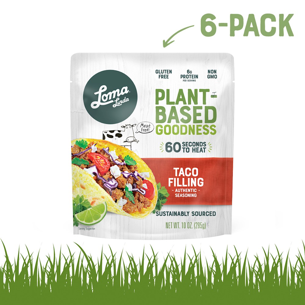 loma linda taco filling 6-pack vegan meal starter LARGE