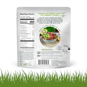 loma linda plant based ultimate chili vegan meal pouch back SWATCH