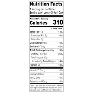 loma linda plant based thai green curry vegan meal nutrition panel info SWATCH