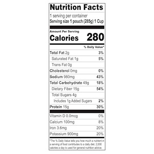 loma linda plant based ultimate chili vegan meal nutrition panel info SWATCH