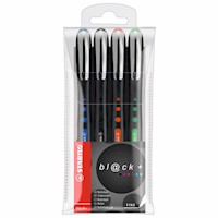 STABILO Bionic bl@ck Pen, Wallet 4-Color Set, Fine THUMBNAIL
