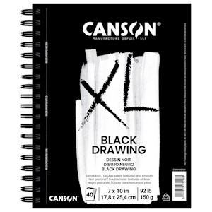 Canson XL Black Drawing Pad, 40 Sheets, 7" x 10" MAIN