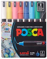 POSCA 8-Color Paint Pen Set, PC-1MR, Ultra-Fine THUMBNAIL