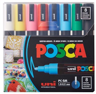 POSCA 8-Color Paint Marker Set, PC-5M Medium MAIN