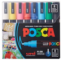POSCA 8-Color Paint Marker Set, PC-5M Medium THUMBNAIL