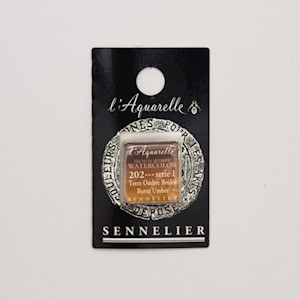Sennelier French Artists' Watercolor, Half Pan, Burnt Umber S1 MAIN