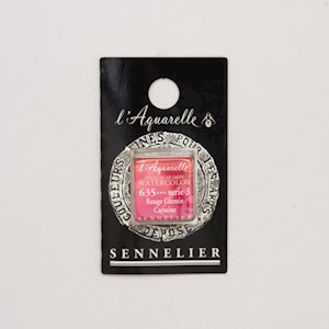 Sennelier French Artists' Watercolor, Half Pan, Carmine S3 MAIN