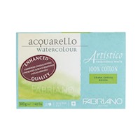 Fabriano Artistico White Watercolor Block, 140 lb./300 gsm, Rough, 25 Sheets, 5" x 7" MAIN