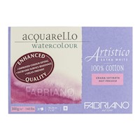 Fabriano Artistico Extra White Watercolor Block, 140 lb./300 gsm, Hot Press, 20 Sheets, 7" x 10" THUMBNAIL