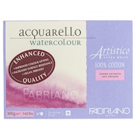 Fabriano Artistico Extra White Watercolor Block, 140 lb./300 gsm, Hot Press, 20 Sheets, 9" x 12" THUMBNAIL
