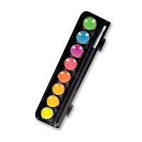 Micador Dark Arts, Neon Glow Watercolour Paint Discs, 8-Color Set with Brush THUMBNAIL