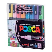 POSCA Paint Marker Set, 8-Color PC-3M Fine Glitter Set THUMBNAIL