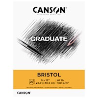 Canson Graduate Bristol Pad, Foldover, 9x12 inch, 20 Sheets THUMBNAIL