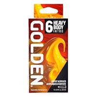 Golden Heavy Body Acrylic Set, 6-Color Heavy Body Intro Set THUMBNAIL