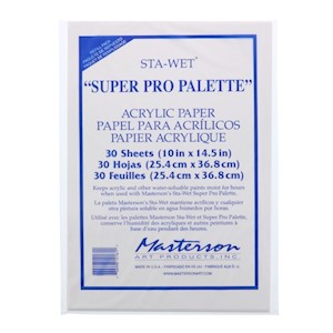 Masterson Sta-Wet Super Pro Palette Acrylic Refill Sheets, 15.5" x 11.5" 30 Sheets MAIN