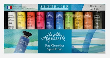 Sennelier La Petite Aquarelle Watercolor Set, 10-Color Set - 21ml Tubes THUMBNAIL