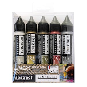 Sennelier Abstract Liner Set, 5-Color Metallic Colors Set MAIN