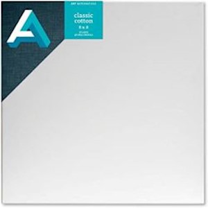 Art Alternatives Classic Cotton Stretched Canvas, Gallery, 1.5" Profile, 8" x 8", Pack of 6 LARGE