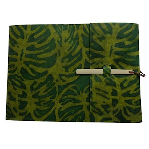 Lama Li Gargi Soft-Cover Handmade Journal, Olive Batik, 5.9" x 8.7", 96 Pgs./Bk. MAIN