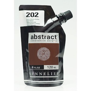 Sennelier Abstract Acrylic, 120ml, Satin, Burnt Umber MAIN