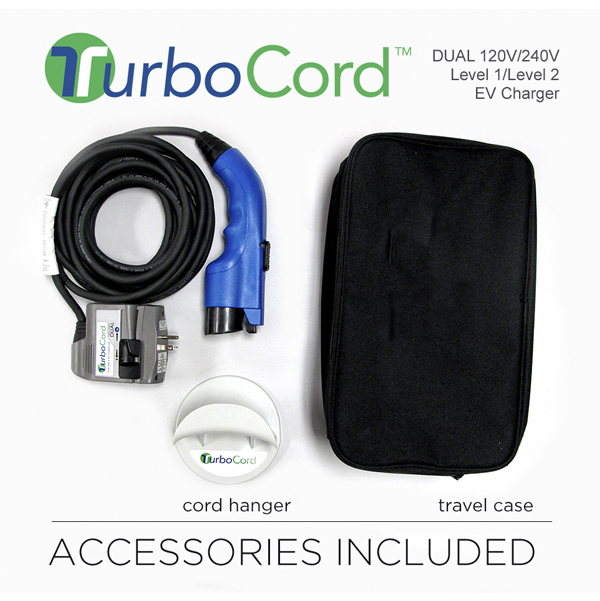 Turbocord Portable Dual Voltage Ev Charger 16a Level 2 Turbocord Dual 120 240v Plug In Ev Charger Swatch