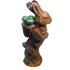 Standing Bunny w Foil Eggs - Milk Chocolate (2lb) MAIN