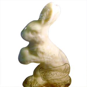 White Chocolate Standing Bunny (6oz) MAIN