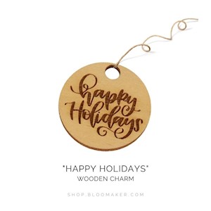 "Happy Holidays" Charm LARGE