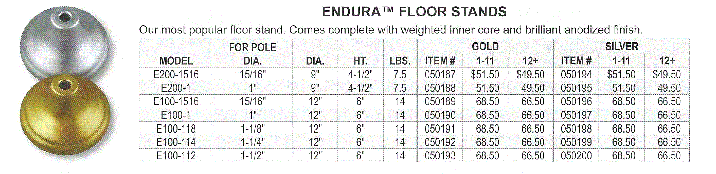 <big>Endura<small><small><sup>TM</sup></small></small> Floor Stands</font></big> MAIN