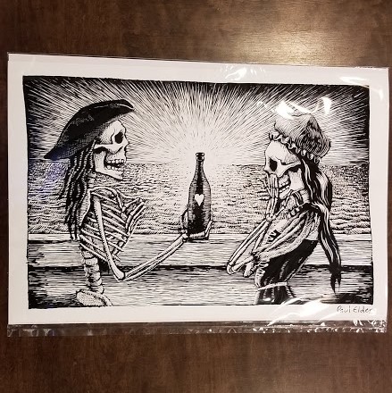 Paul Elder Signed Valentine Skeletons Poster Print THUMBNAIL
