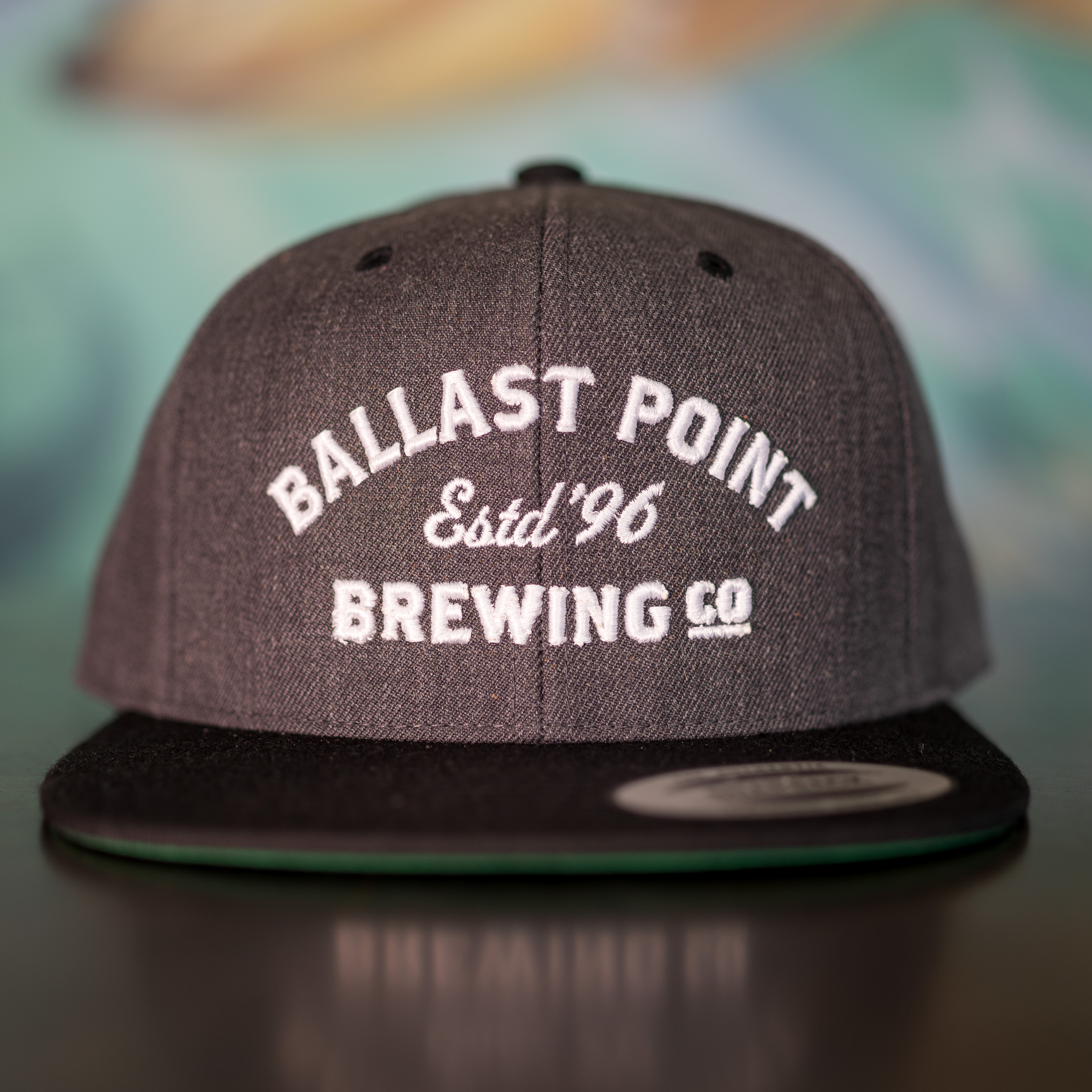 Ballast Point Retro Arch Logo Grey w/black brim LARGE