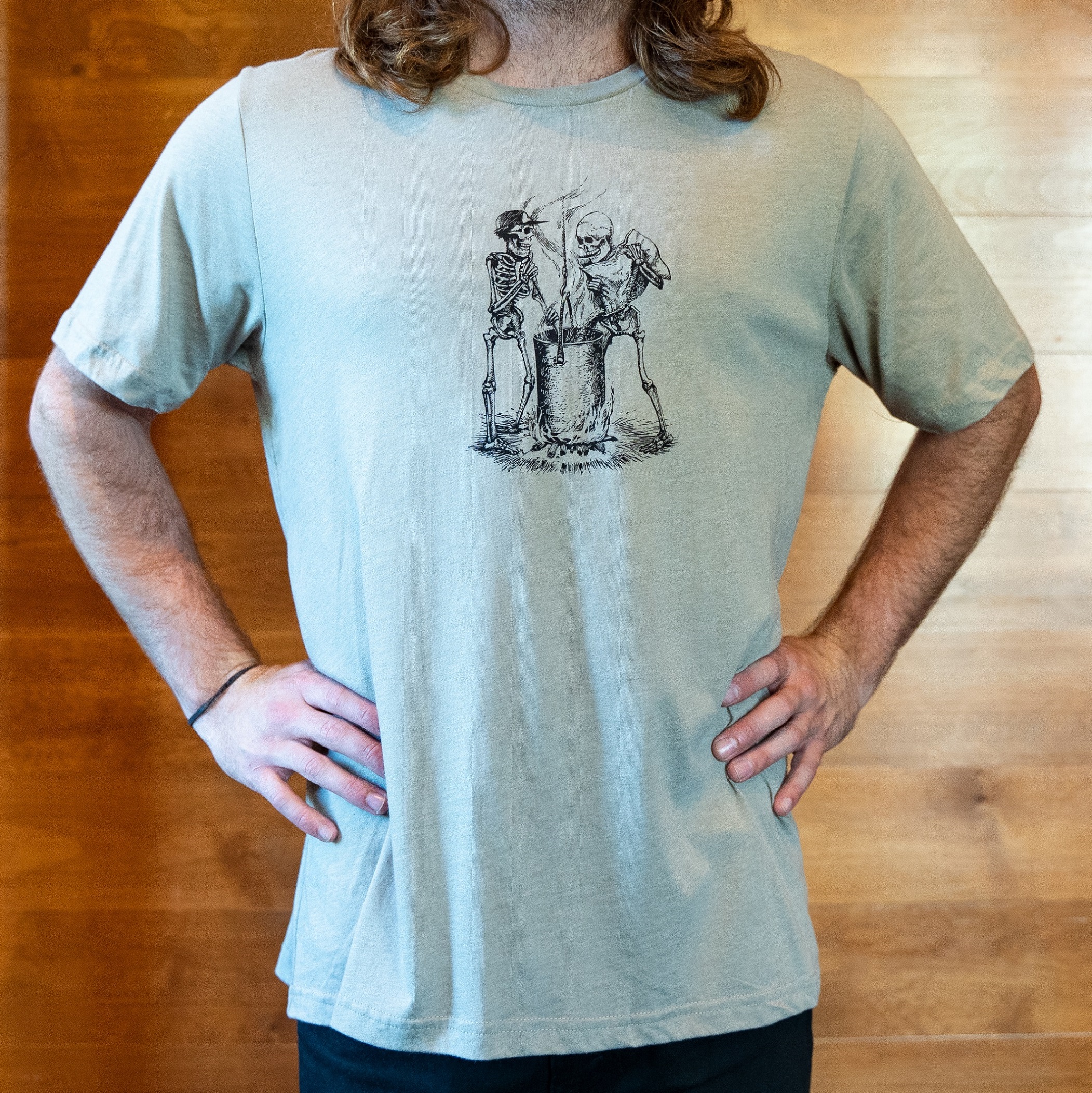 Paul Elder Sketch Tee Brewing Skeletons LARGE