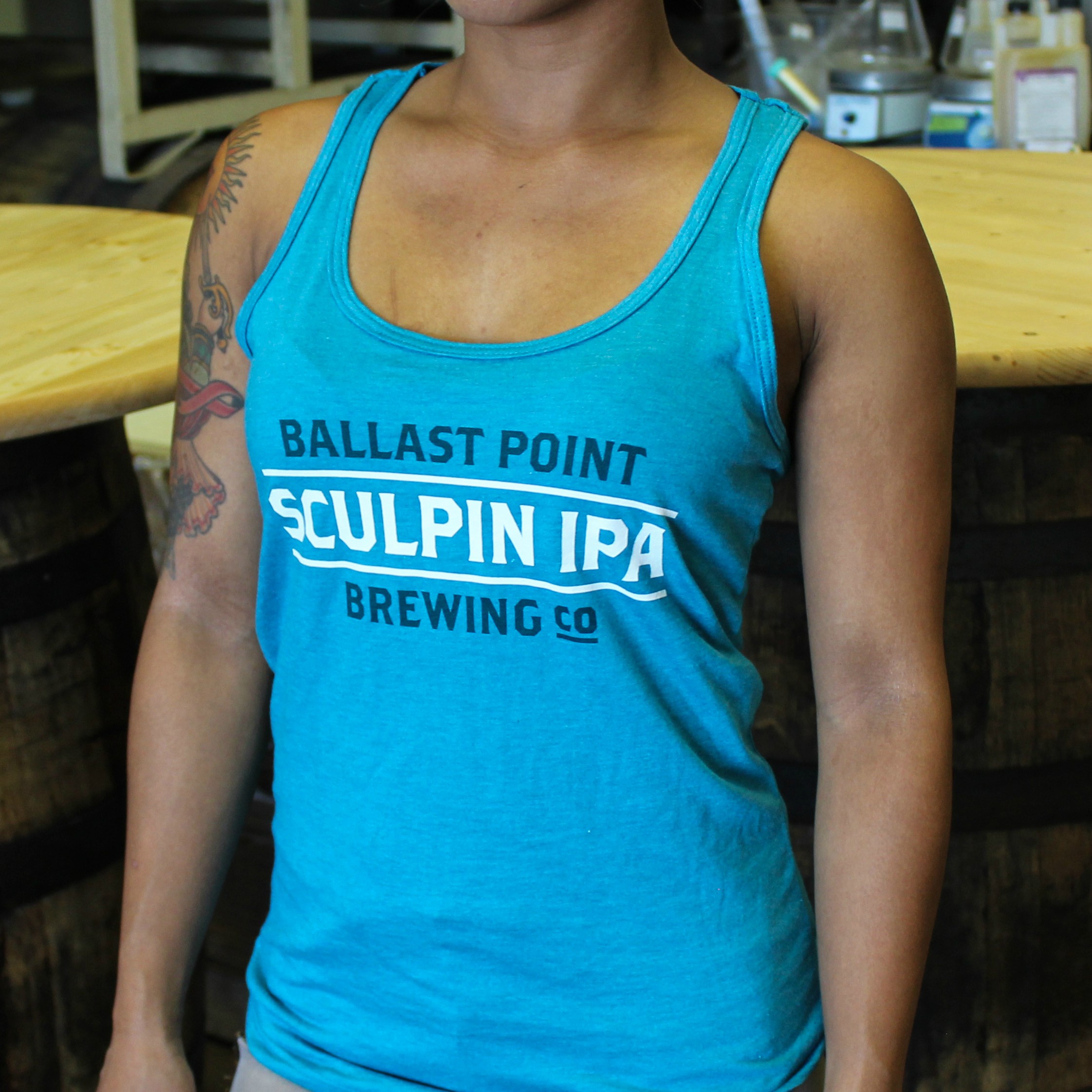 Women's Sculpin Text Racerback Tank LARGE