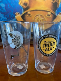Swingin' Skeleton Pint Glass THUMBNAIL