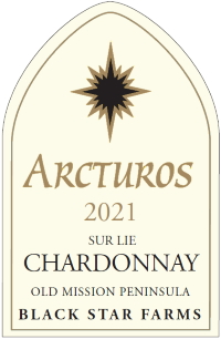 2021 Arcturos Sur Lie Chardonnay white wine label LARGE