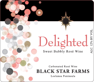Delighted sparkling wine label LARGE