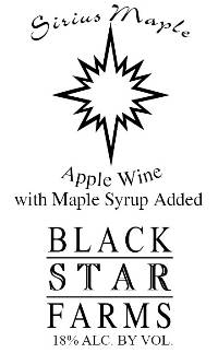 Sirius Maple dessert wine label LARGE