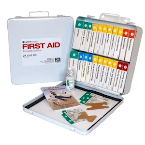 24 Unit Metal First Aid Kit THUMBNAIL