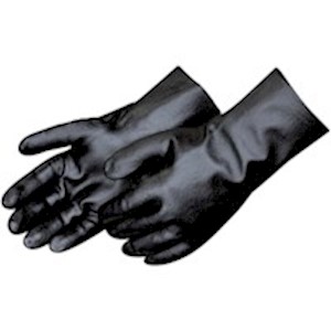 14" Smooth Black Finish PVC Gloves THUMBNAIL